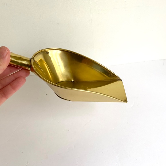 Kitchen Vintage Brass Flour Scoop Fireplace Shovel Dustpan Shiny